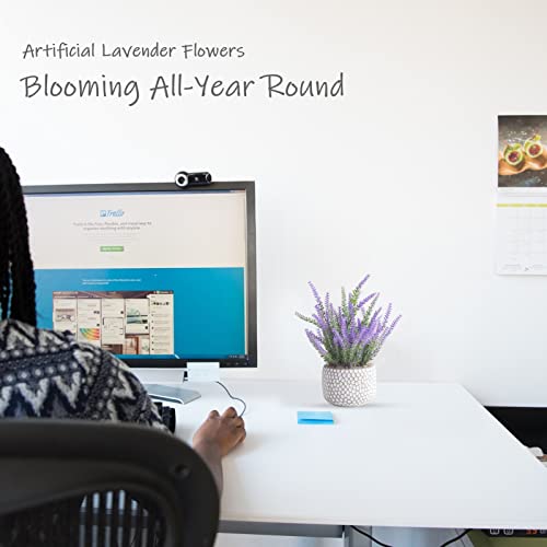 Cadnly Fake Lavender Plant In Pot - Faux Lavender Flowers Artificial Lavender Decor Purple Bathroom Plants Decor – Spring Fake Potted Flower Decor – Small Artificial Flowers Home Decor Indoor #TOP7