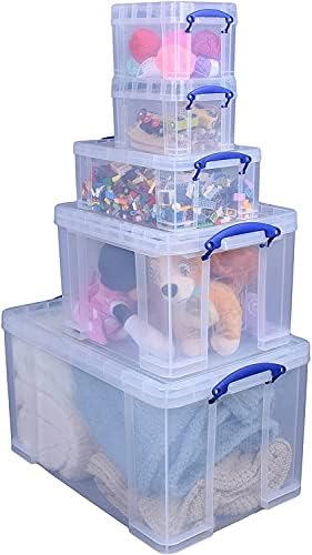 Really Useful Box 2x 84 Litre + 1x64 Litre Storage Box Clear, BP5181, (Pack of 3)