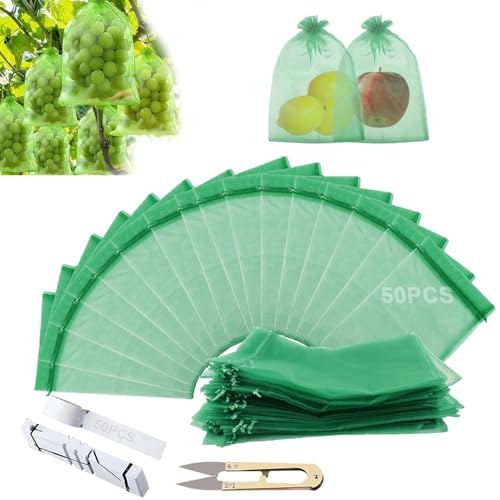Sac Protection fruit Raisin 50 pièces Sachet 23x17 cm, Jardin Plant Fruits Protection Sac contre Guêpes Oiseaux et Autres Insectes