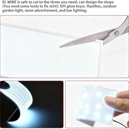 Image of Electroluminescent EL Panel Light, DIY EL Light Cuttable Paper for Decoration /Cosplay /Funny Birthday Parties /Horror Theme Parties /Pumpkinhead (1, White)