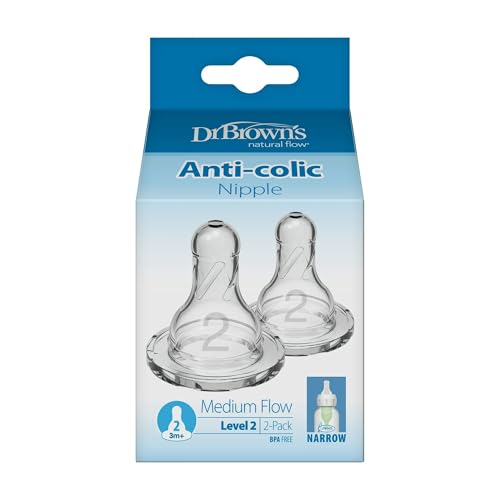 Image of Dr. Brown's Natural Flow Level 2 Narrow Nipple (3M+) - Set of 2