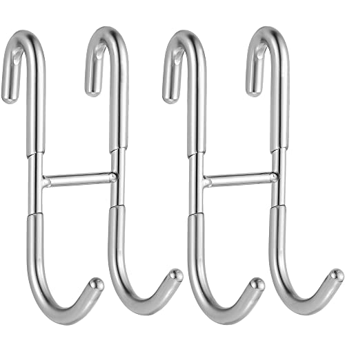 Lasshswa 2 Pcs Over Shower Glass Door Hooks, Stainless Steel Rack Hooks, Shower Squeegee Hooks, Towel Hooks For Bathroom Frameless Glass Shower Door #TOP6