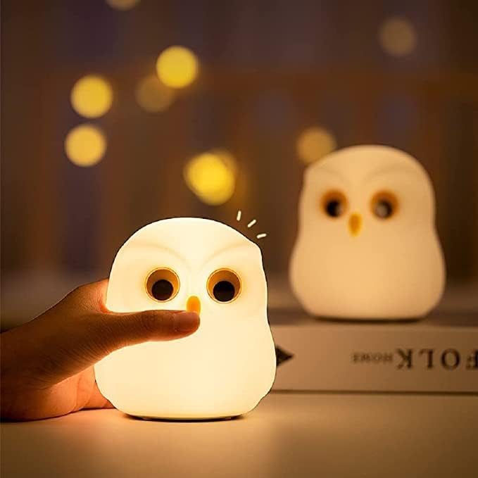 Cute Owl Night Light for Kids,USB Rechargeable Animal Lamps,Multi-Color Room Decoration,Creative Feeding Light at Night LED Color Changing Soft Silicone ABS+PC Material Bedside Lamp Birthday Gifts