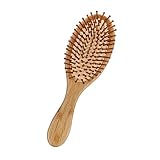 Vtrem Bamboo Hairbrush With Bristles Large Oval Natural Bamboo Paddle Brush And Comb Scalp Massage Anti Static Hair Brush Prevent Loss For All Hair Types