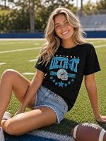 Football Shirts for Women Game Day Outfits Football Team Fan Tshirts Black — image 2