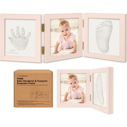 Image of Baby Shower Gifts for Boys, Girls - Baby Hand and Footprint Kit, Newborn Handprint Kit, Keepsake Photo Frame, Nursery Picture Frame, Gender-Neutral Newborn Keepsake Gifts (Petal Pink)