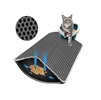 Katzenklo Matte 60x40CM, Katzenstreu Matte Doppelte Schichte Wasserdichte, Katzenmatte Katzenklo Bienenwabe, Matte Katzentoilette für Streu Kontrolle, Cat Litter Mat Grau, Katzenklomatte für toilette