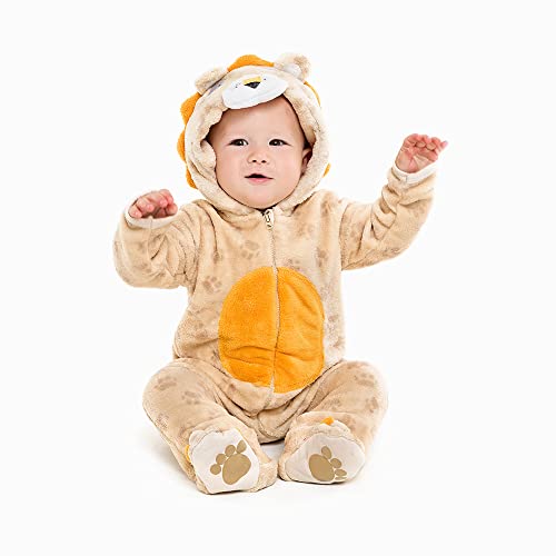 Pijama Macacão Infantil Fleece Felpudo de Biichinhos (24 Meses, Leão)