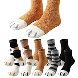 calzini a zampa di gatto, 5 paia snug calze donna invernali termiche calzini di natale regalo peluche caldi calzini spessi ragazza amico mamma moglie compleanno san valentino festa della mamma regalo