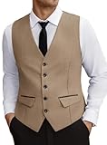 COOFANDY Men's Wedding Suit Vest Slim Fit Casual Fashion Business Waistcoat Dress Vest