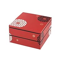 Amazon｜たつみや(Tatsumiya) 百華 19.5角 二段オードブル重 赤 サイズ