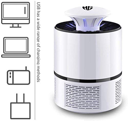 Image of Owme USB UV Mosquito Killer Lamp - Indoor Bug Zapper Trap with Quiet Fan Suction, Chemical-Free Mosquito Catcher for Home, Bedroom, Office & Kitchen (Round White)