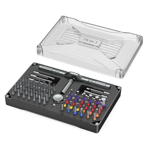 OQIMAX Ratchet Screwdriver Set, 74 in 1 Magnetic Screwdriver Set with Detachable T Handle, Precision