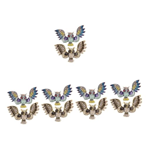 SAFIGLE 5sets Broche De Búho Alfileres De Cuello Para Mujer Broches De Moda Para Mujer Encanto Mensajero Broche De Cuello Women Accesorios Flor En El Ojal Botones Lindo Pin Aleación 2pcs*5