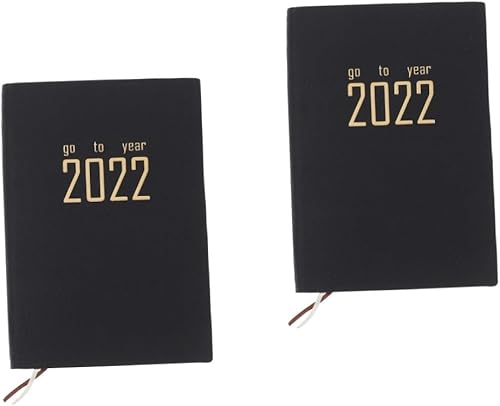 STOBOK Agenda diaria de 2 piezas, planificador de año 2022, planificadores diarios, planificadores semanales, planificador portátil 2022, libro de