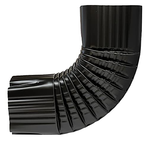 Gutterworks.com 90 Degree Aluminum Downspout Gutter Elbow Style B - 2x3 inches or 3x4 inches (3x4 Inches, Black)
