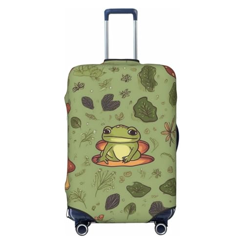 Frogs And Mushrooms Travel Luggage Cover Suitcase Protector Washable Elastic Suitcase Cover Anti-Scratch Luggage Protector Travel Suitcase Baggage Cover Fits 18-32 Inch Suitcase Medium