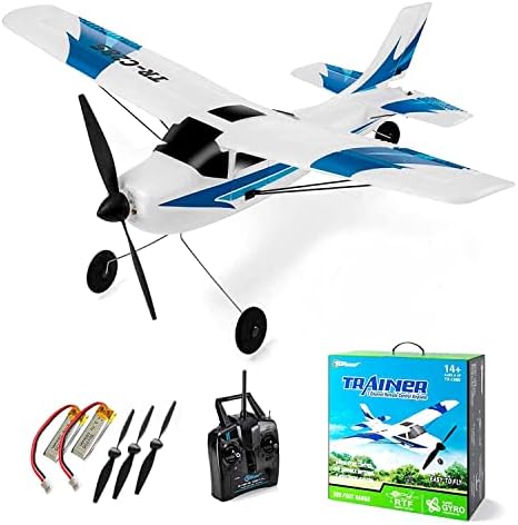 Top Race Remote Control Airplane | RC Plane 3 Channel Battery Powered Ready to Fly Stunts | Great Easter Gift Toy for Adults or Kids, Easy to Control Electric RC Planes Upgraded with Propeller Saver