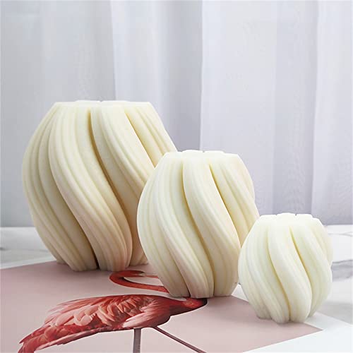 Douup 3Pcs Geometric Pillar Candle Mold, 3D Silicone Candle Molds, Irregular Wave Twisted Silicone Molds For Candles, Diy Candle Making Mold, Crafts Home Art Decoration #TOP2