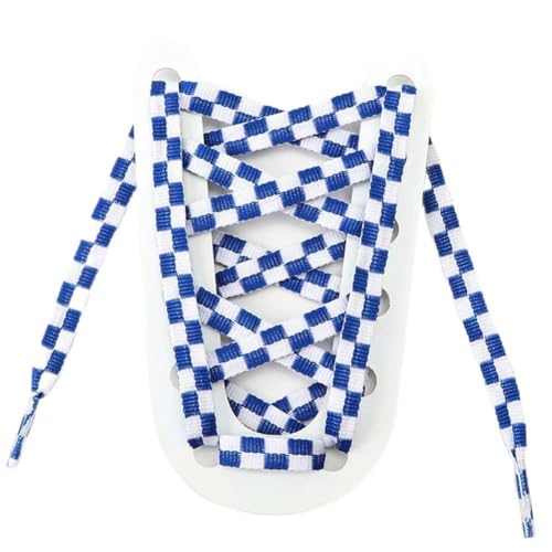 CIVIOOH Lacets à carreaux pour chaussures, baskets plates à carreaux noirs et blancs, lacets de chaussures pour femmes et hommes, 1 paire