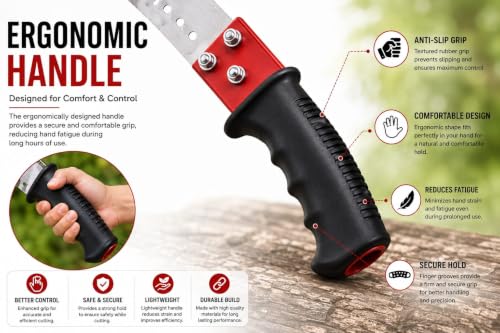 Image of Pruning Saw with Curved Blade16 inch Heavy Duty Sickle Cutter Head for Tree Branch, Wood, Grass & Weed Cutting - Manual Garden Tool Attachment (A3 /)
