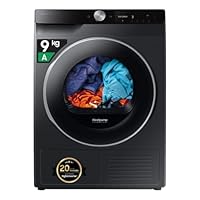 Samsung Asciugatrice AI Control DV90DG6845LB/U3, 9 kg, Pompa di Calore, Wifi, QuickDrive, AI Dry, Sensore Optimal Dry, Display AI Control, Carica Frontale, 60L x 85H x 60P cm
