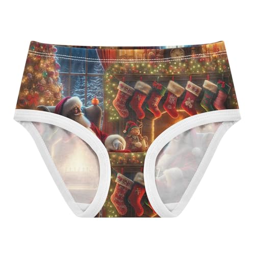 Santa Claus Christmas Tree Toddler Girl Undies, Underwear Girls, 2T–8 Years