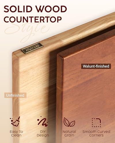 Tabla de cortar de madera rectangular sin acabado 25x24x1.5 pulg miniatura 2