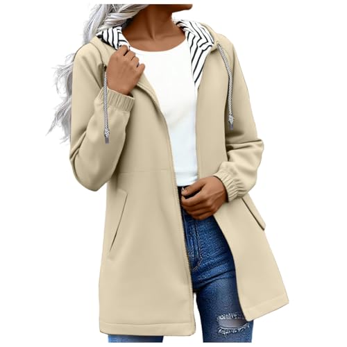 KOG Regenjacke für Damen Wasserdicht Funktionsjacke Leichte Outdoorjacke Jacke Solid Oberteile Frau Kapuzenjacke Basic Wanderjacke Elegante Outdoor Jacken Teenager Mädchen...