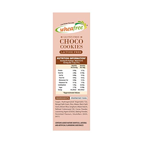 Image of Wheafree Gluten Free Sorghum Sooji (Pack of 2 x 400g Each) & Wheafree Gluten Free Choco Cookies 400g | | Tasty, Crunchy and Chocolate Flavoured Cookies | Best Teatime Snacks