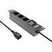 Produktbild InLine® 10" Steckdosenleiste, 3-Fach Schutzkontakt, C14 Anschluss, mit Schalter, 2m, schwarz