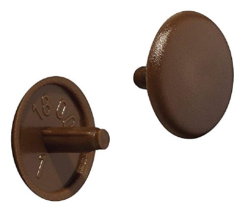 Preisvergleich Produktbild Gedotec Verschluss-Stopfen Kunststoff Schrauben-Kappe rund Schrauben-Abdeckungen braun - H1115 / Kappen-Ø 12 x 2,5 mm / Abdeckung für Kopflochbohrung PZ2 / 20 Stück - Lochkappen zum Eindrücken