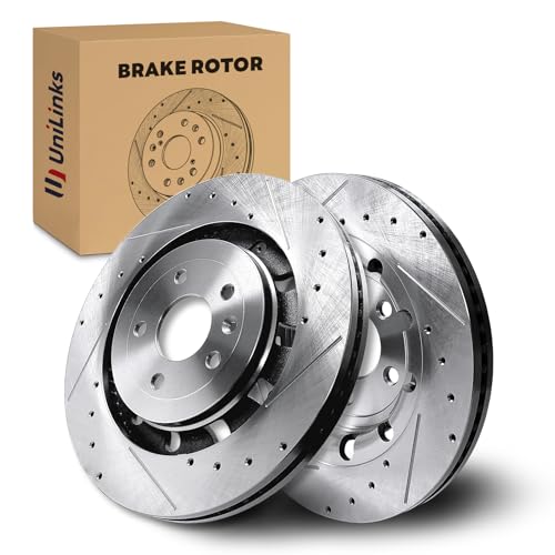 Uni-Links Front Drilled and Slotted Disc Brake Rotors Fit for Ford 13-19 Explorer/Flex/Police Interceptor Sedan/Taurus SHO, 14-18 Special Service Police Sedan; for Lincoln 13-16 MKS, 13-19 MKT