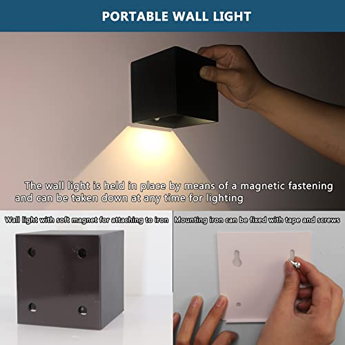 Ankboy Led Sensor Wall Lights Indoor Motion Detection, 6W Wall Lamps Battery Operated With Switch, Usb Charging Wall Sconces 3000K Portable Cordless Light For Staircase Corridor Living Room, 2 Pack #TOP2