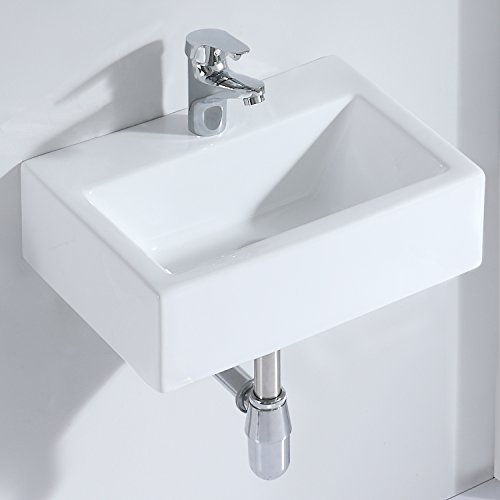 Preisvergleich Produktbild Eridanus, Serie Margot, Aufsatz Waschbecken Keramik, Rechteckig Wandwaschbecken, Waschplatz