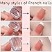 French Tip Tool,2 PCS Nail Art Stamper Kit,Clear Silicone Stamping Jelly with Scraper for DIY together with Gel Nail Polish Acrylic Nail Kit Nail Tips