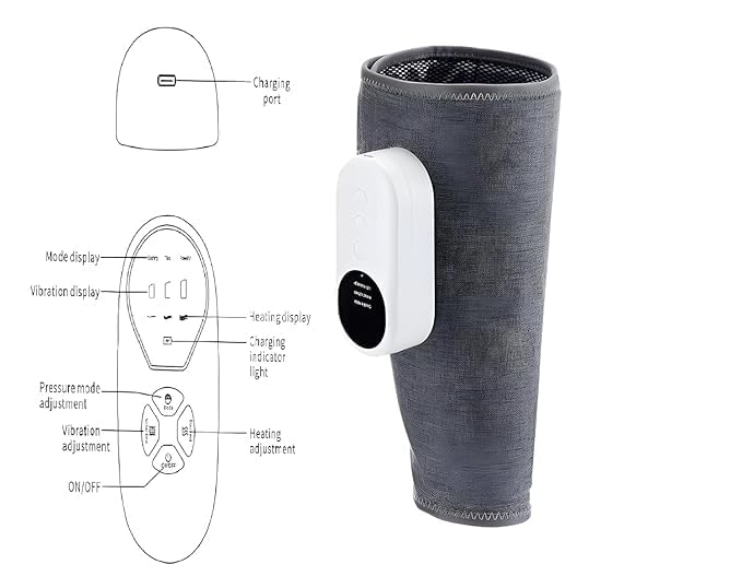 Air Pressure Calf Massager with 3 Working Mode and Hot Compress Leg Massager 3 * 3 Air Circulation Squeeze Massage,Heating Mode,Relax Calf Muscles,Relieve Pain LED Display