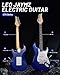Leo Jaymz Beginner Electric Guitar Complete Kit with Portable Amp, Padded Gig Bag & Full Accessories, Maple Neck SSS Pickups(Royal Blue)