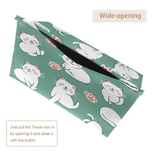 Boîte à mouchoirs chat blanc lot de 2 distributeurs décoratifs - 6
