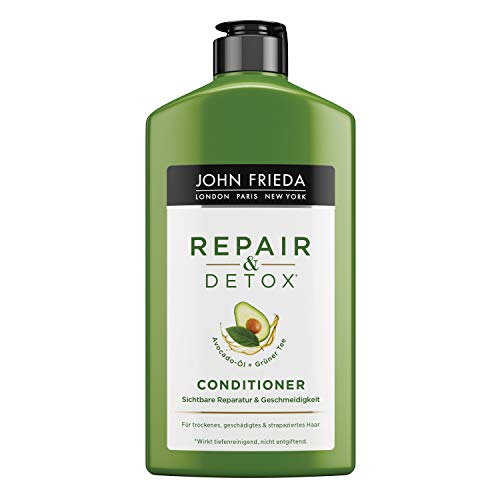 John Frieda Repair & Detox Conditioner with Avocado Oil & Green Tea for Damaged Hair Pack of 2 (2 x 250 ml)