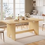 Jocoevol 63' Folding Dining Table for 4-6, Modern Dining Room Table with Large Foldable Tabletop, Wood Kitchen Table with Foldable Legs, Dinner Tables for Kitchen Dining Room (Natural)