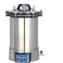 EustomA 24L Portable Autoclave High Pressure Steam Machine Stainless Steel Sterilizer with Timer Temperature Control YX-24LDJ