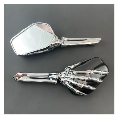 Espejos retrovisores skeleton para moto Suzuki con diseño de calavera cromada