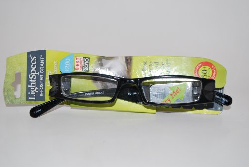 Light Specs By Foster Grant 2.00 Black Reading Glasses