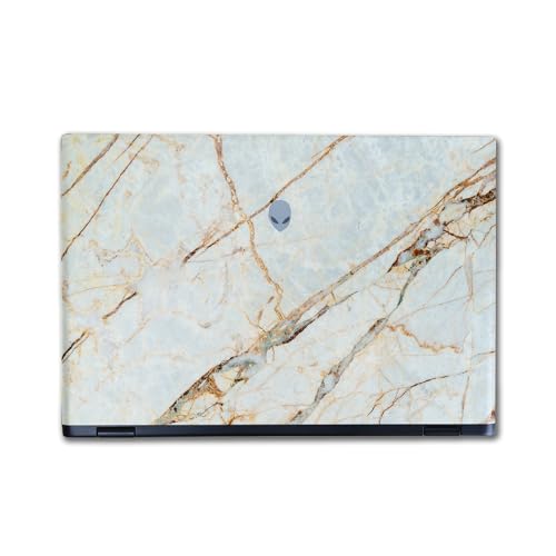 Image of Laptop Skin Compatible with Alienware M16 R2 (2024) - Antique Marble - Premium 3M Vinyl Protective Wrap Decal Cover - Easy to Apply | Crafted in The USA by MightySkins
