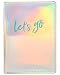 Eccolo Travel Passport Cover Case with Storage Pocket (Iridescent Let's Go)