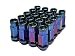 MUTEKI 32905UN SR48 Series Burned Blue 12mm x 1.25" Thread Size Open End Lug Nut, (Set of 20)