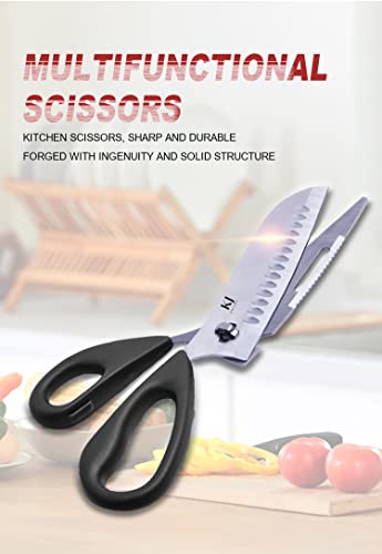 Multifunctional Kitchen Shears, Heavy Duty Stainless Steel Kitchen Scissors Ultra Sharp Durable Detachable Garden Shears/ Professional Kitchen Tools For Poultry/Meat/Fish/Vegetables/Herbs/Chicken Bone #TOP1