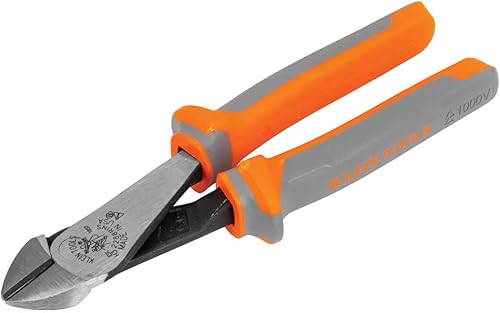 Klein Tools 2288RINS Alicates cortadores diagonales aislados de 1000 V, fabricados en Estados Unidos, diseño de alto apalancamiento, cuchillos