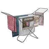 CUQOO Foldable Clothes Airer – Heavy Duty Indoor & Outdoor Clothes Drying Rack with 22 Bars, Winged Laundry Airer Folding Clothes Horse for Washing, Compact Foldable Laundry Dryer Stand